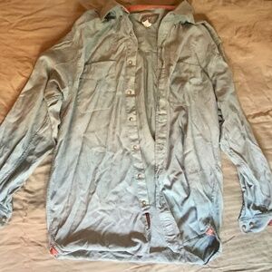 Long Sleeve Button Up Light Blue
